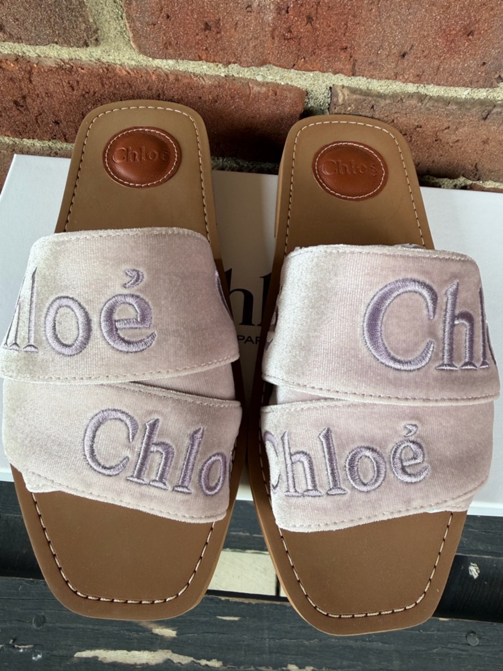 Chloe Woody Velvet Slide - Picture 5 of 14